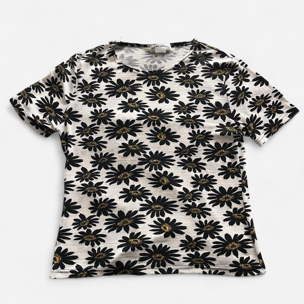 Frazier Lawrence Black & Gold Daisy Short Sleeve Top